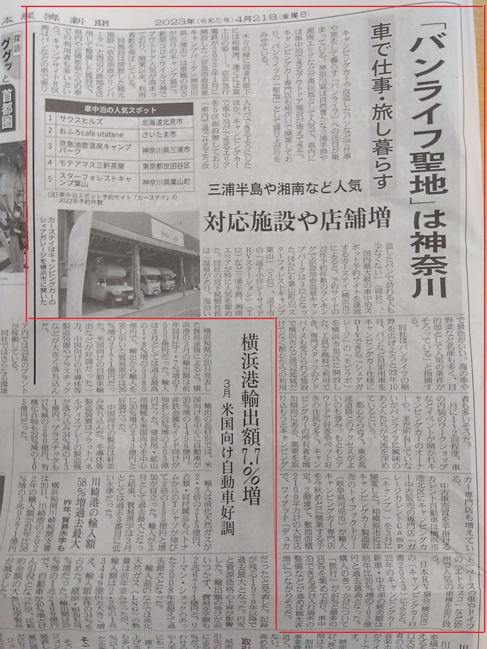 日本経済新聞】トイファクトリーの新店舗「輸入車キャンピングカー専門店」の計画が掲載されました！| キャンピングカー専門店のトイファクトリー